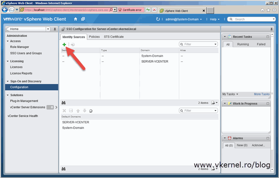 Configure vCenter SSO Identity Source