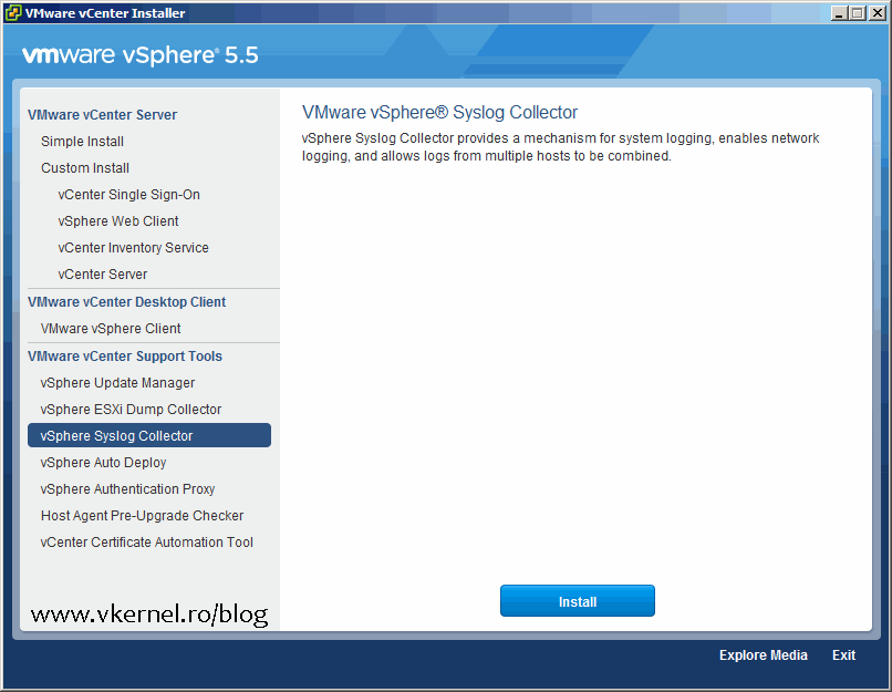 Install-Configure VMware vSphere Syslog Collector-01