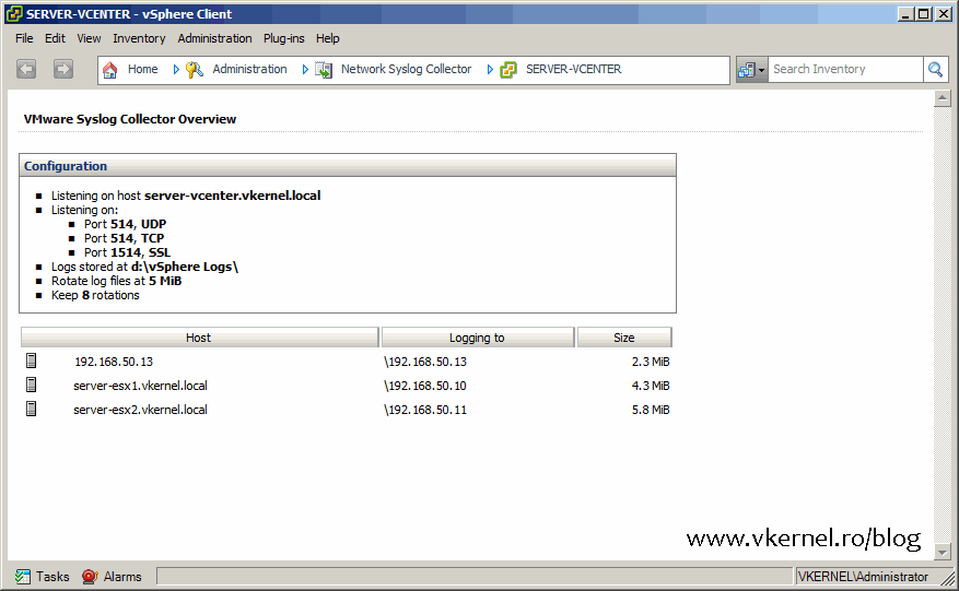 Install-Configure VMware vSphere Syslog Collector-25