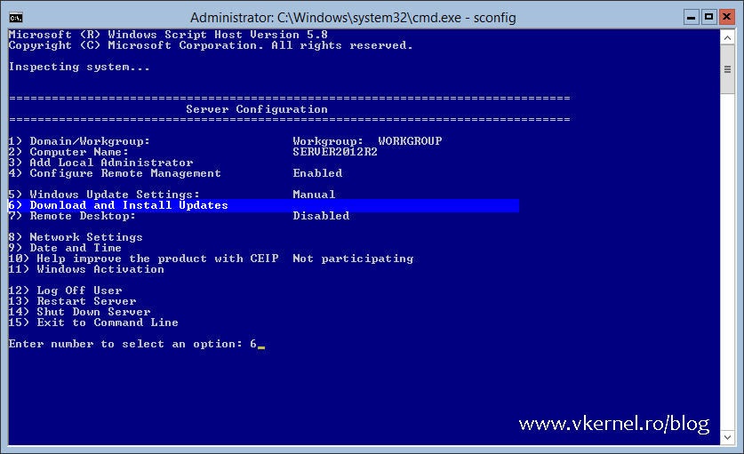 updates on Windows 2008/2012/R2 Core - Costea's blog