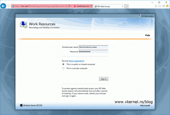 Install RDS roles on Windows Server 2012 R2