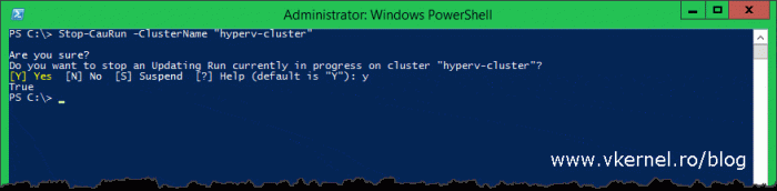 Stopping Cluster Aware Updating service using PowerShell
