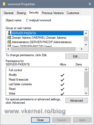 Configuring Share permissions on the distribution point server folder