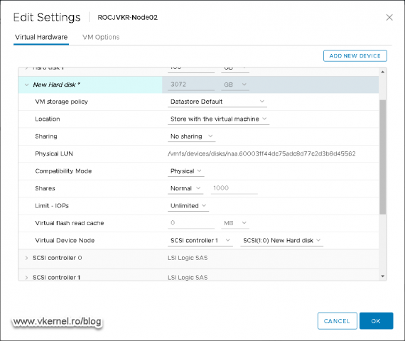 Adding and configuring RAW disks on the Windows VM