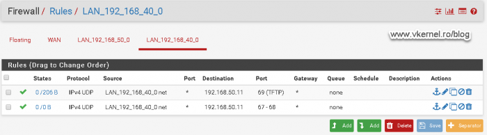 Opening port 67 and 68 on UDP in the firewall from the clients VLAN to WDS server