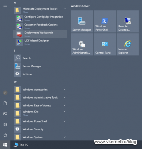 Launching the MDT (Deployment Workbench) console from the Start menu