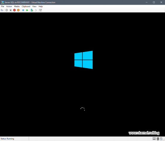 Booting the VM from the Windows Server ISO image