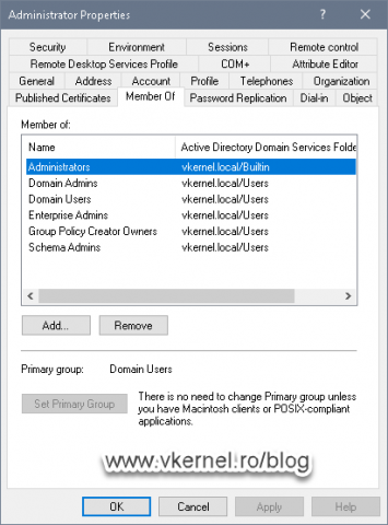 Checking if the account used by the AD DS Configuration Wizard is part of the domain Administrators group