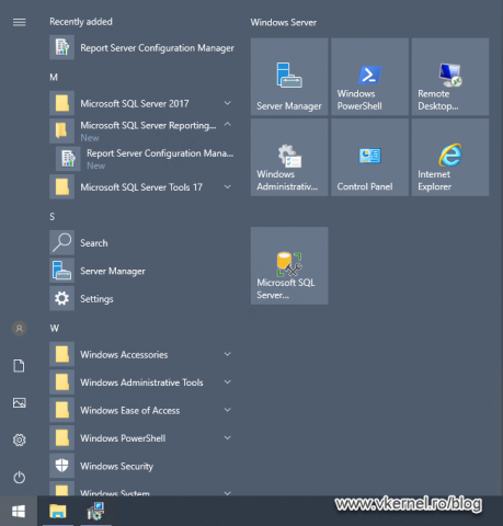 Launching SSRS Configuration Manager from the system Start Menu