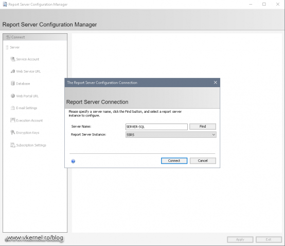 Connecting to the SSRS instance that was just installed