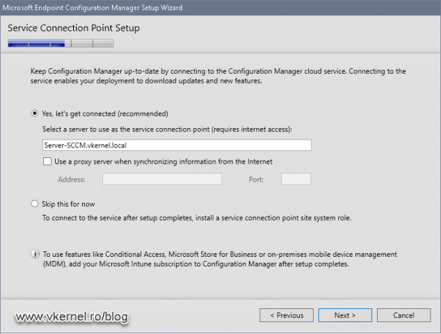 Connecting to the Microsoft s cloud service in order to get new SCCM updates and releases