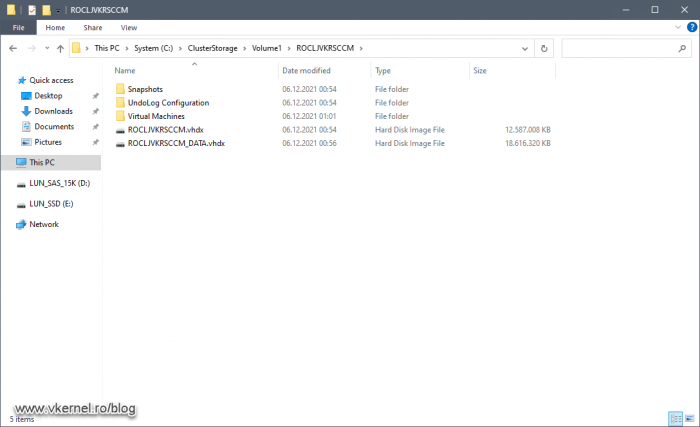 VM files moved in the new location -Cluster Shared Volume-